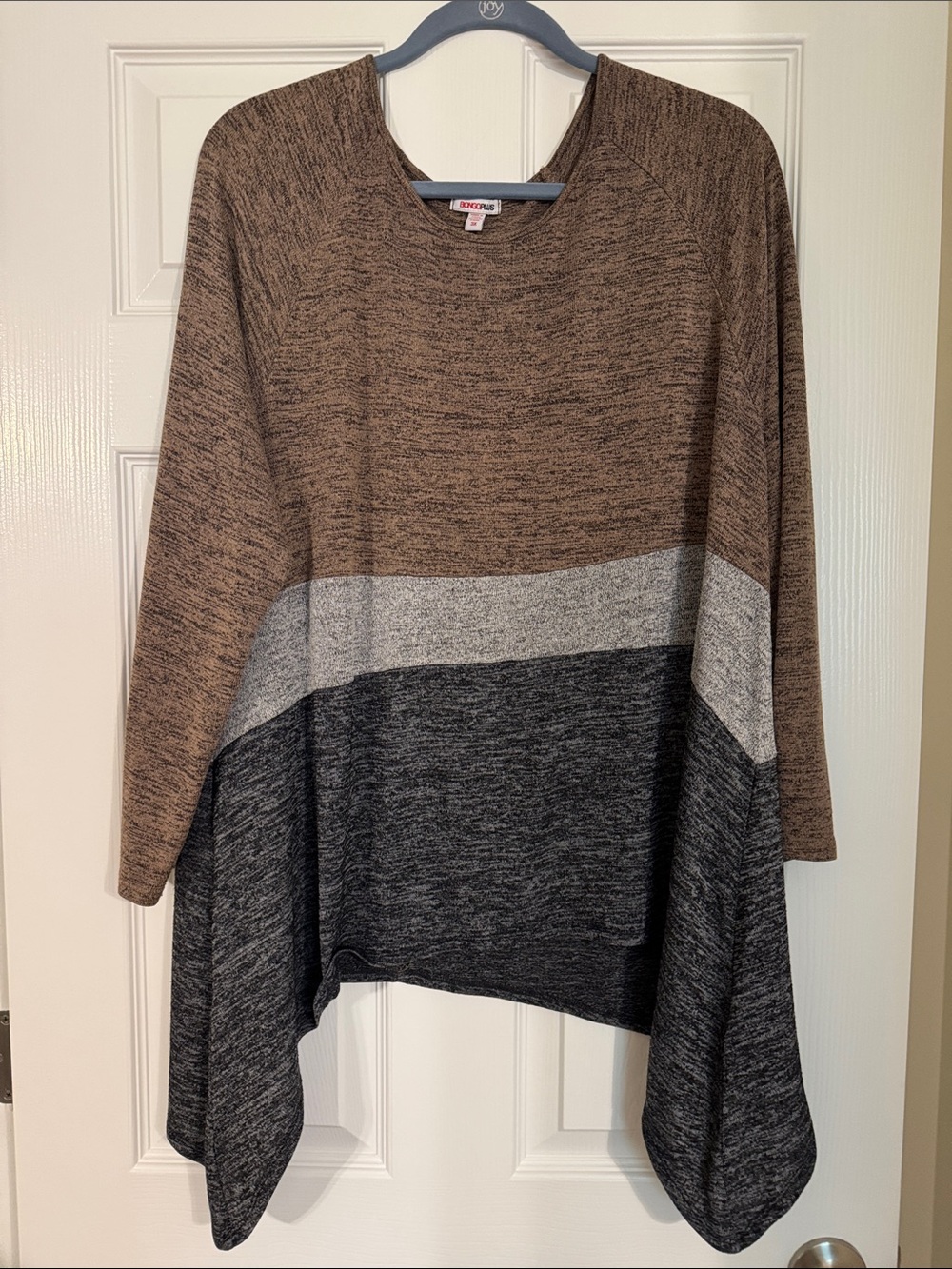 BONGO Brown, Gray & Black Colorblock Knit Pullover